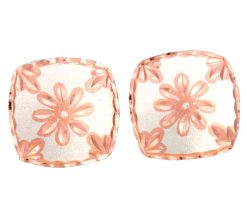 Silver Plated Copper Flower Stud Earrings