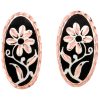 Flower Stud Earrings Handmade in Black Patina Background