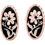 Oval Flower Stud Earrings
