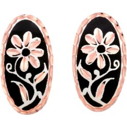 Long Oval Flower Stud Earrings
