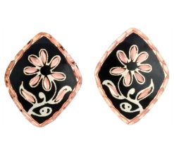Handmade Diamond Shape Flower Earrings