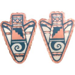 Teal Blue Arrowhead Native Stud Earrings