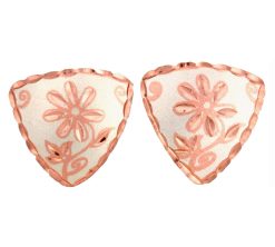 Triangle Silver Flower Stud Earrings