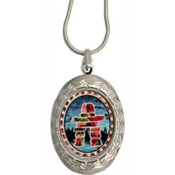 Colorful Inukshuk Artwork Locket Necklaces