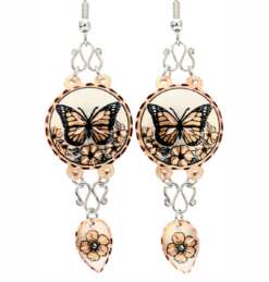 Butterfly Earrings Made Using Copper & Silver Plated Wires