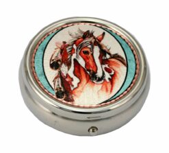 Horse with Feathers Copper Art Embellished Pill Boxes