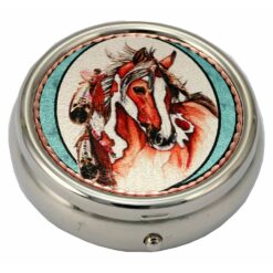 Pill Boxes Inset with Copper Horse Artwork Designed by Lynn Bean