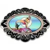 Western Style Western Belt Buckles with Colorful Wolf Design Inset