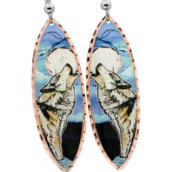 Stunning Howling Wolf Teardrop Earrings