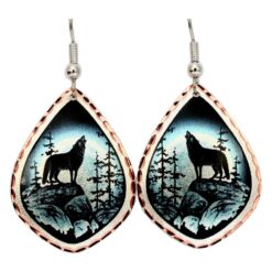 Howling at Moon Wolf Earrings