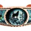 Alaskan Wildlife Jewelry, Howling Wolf Moon in Northern Lights Bracelets
