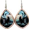 Northern Lights, Howling Wolf Earrings