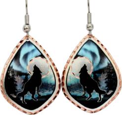 Northern Lights, Howling Wolf Earrings