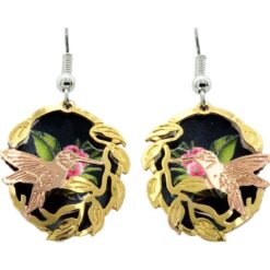 Etched Hummingbird Earrings