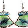 Humpback Whale Ulu Knife Shape Earrings
