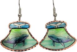 Humpback Whale Ulu Knife Shape Earrings
