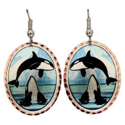Colorful Alaska Jewelry, Killer Whale Earrings