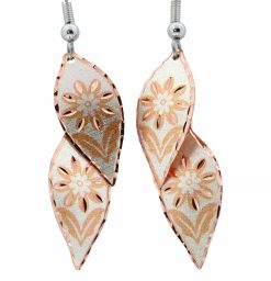 Leaf Shape Silver Flower Earrings