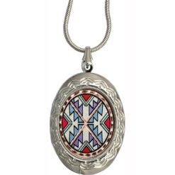 Colorful Native Artwork Decorated Locket Necklaces