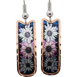 Edgy yet Feminine Daisy Long Rectangle Earrings