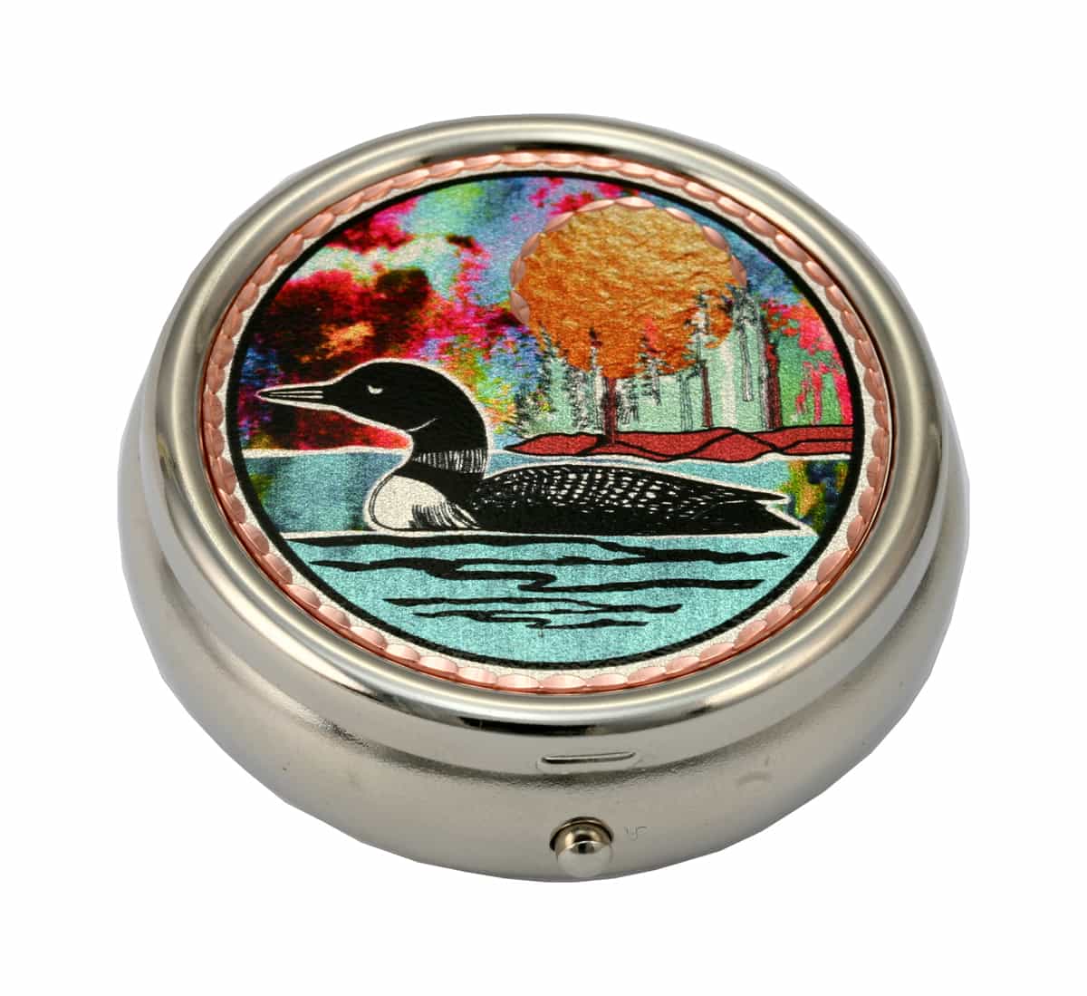 Buy colorful copper artwork decorated loon decorative pill boxes Buy colorful copper artwork decorated loon decorative pill boxes