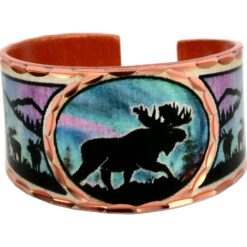 Unique Alaska Jewelry, Moose and Northern Lights Copper Rings