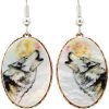 Shell Howling Wolf Earrings