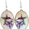 Flowers & Hummingbird Earrings