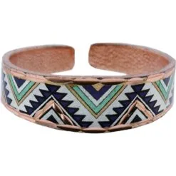 Handmade Blue and Green Native American Adjustable Copper Ring