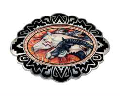Native American Horses Belt Buckles