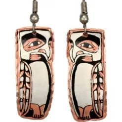 Abstract owl NW Native earrings