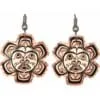 Handmade copper Canadian Northwest Native Haida sun totem dangle earrings