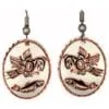 Handmade copper Canadian Northwest Native Haida eagle and salmon dangle earrings