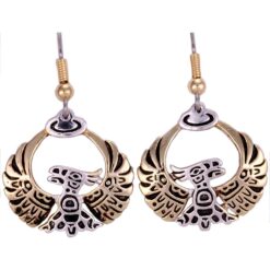 Silver and Gold Cast Thunderbird Earrings