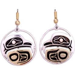 Silver and Gold Plated Northwest Native Cast Eagle Earrings