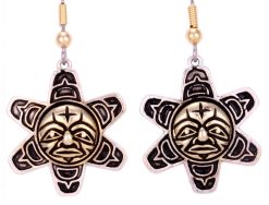 Northwest Native Fashion Sun Totem Earrings