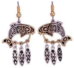 Salmon Northwest Native Fashion Earrings