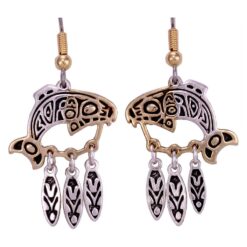 Dangle Northwest Native Fashion Salmon Earrings