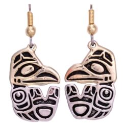 Gold and Silver Northwest Native Fashion Earrings