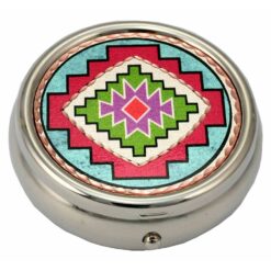 Pill Boxes Decorated with Copper Native Design in Vibrant Colors