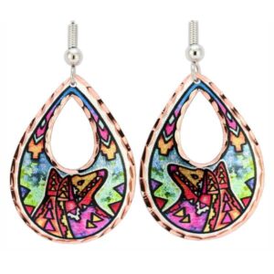 Art Jewelry, Native Earrings Created in Colorful Artwork by Lynn Bean