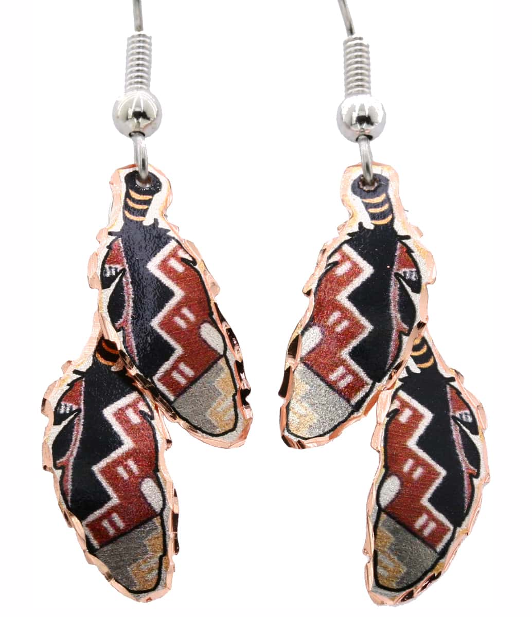 Native Feather Art Earrings Native Feather Art Earrings