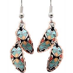 Colorful Feather Dangle Earrings