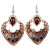 Heart Shape Cut out Dangle Earirngs in Abstract Kachina Artwork