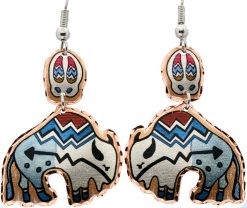 Native American Buffalo Dangle Earrings
