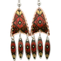 Dangle Earrings Created in Burgundy Color Native Design