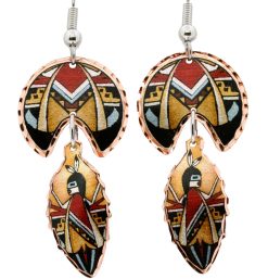 Native Indian Kachina Dangle Earrings