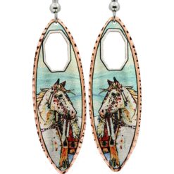 White Spotted Indian Horse Earrings Designed by Lynn Bean