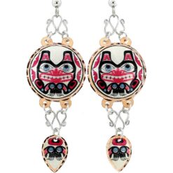 Wire Earrings Handcrafted in Haida Bear Design