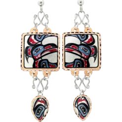 Wire Earrings Handmade in Canadian Haida Eagle Design